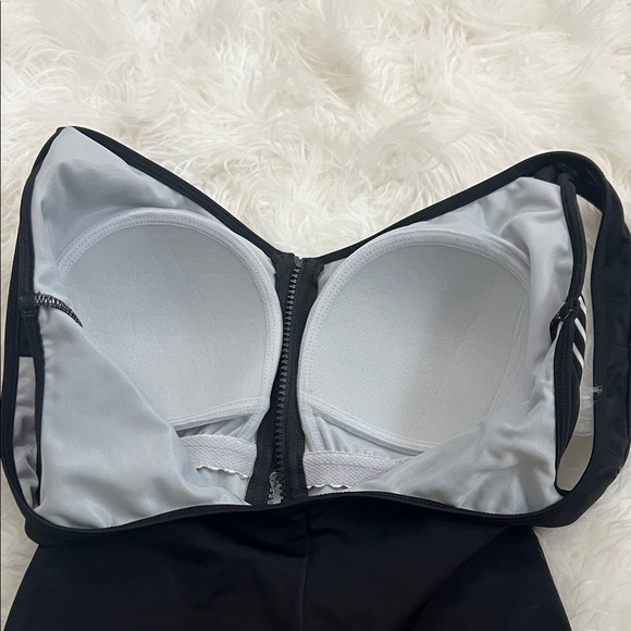 Reebok Black and White Striped One-Piece Swimsuit Size 8 - Picture 4 of 6
